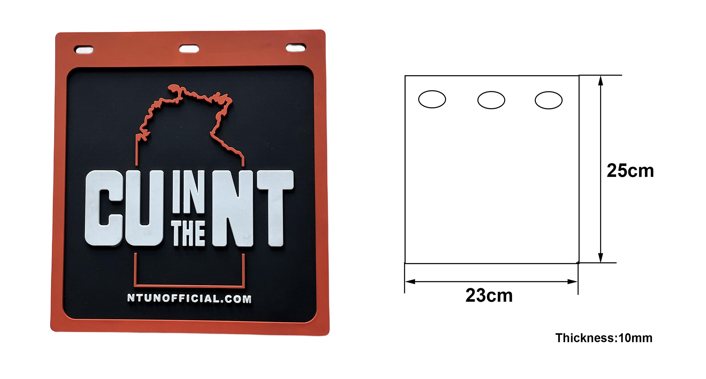 Dimensions of silicone and pvc mudflaps