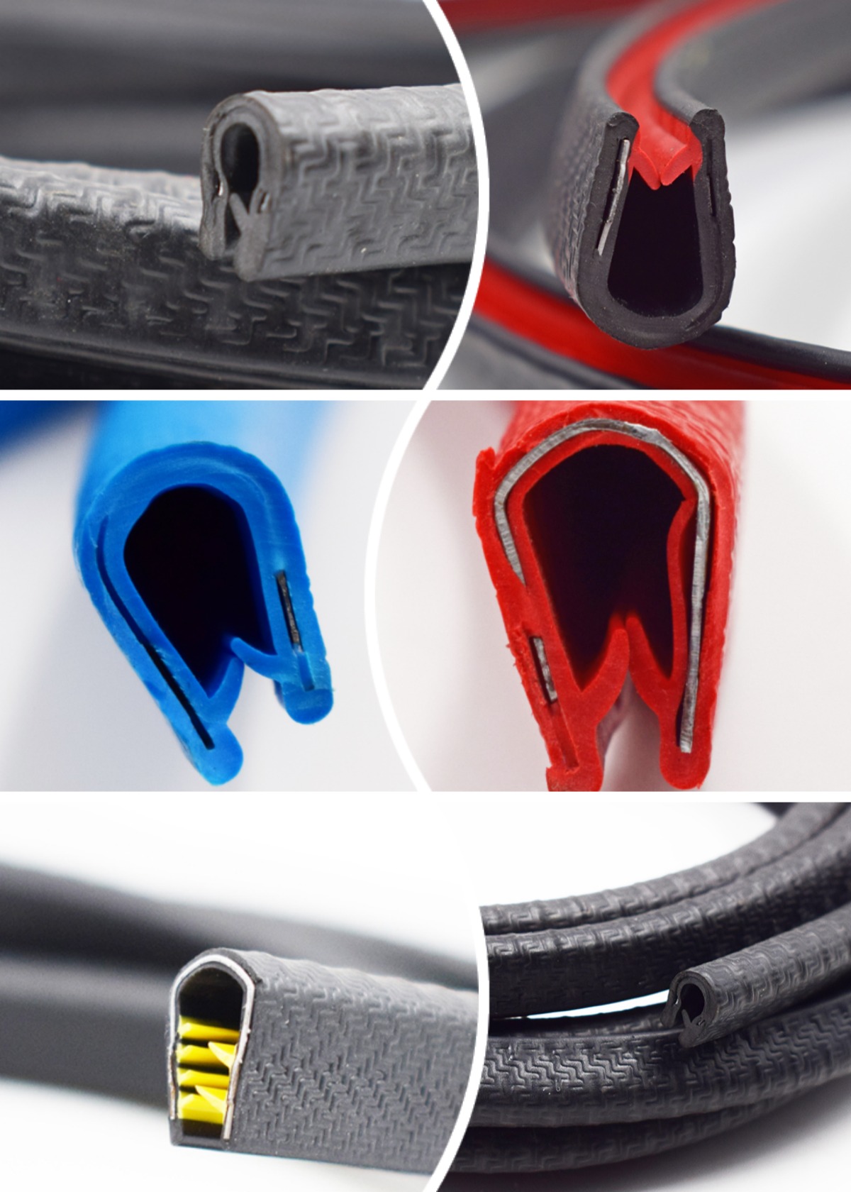 Multi Color PVC Rubber Door Trim Car Door Rubber Seal Strip with U Shape Rubber Sealing Strip